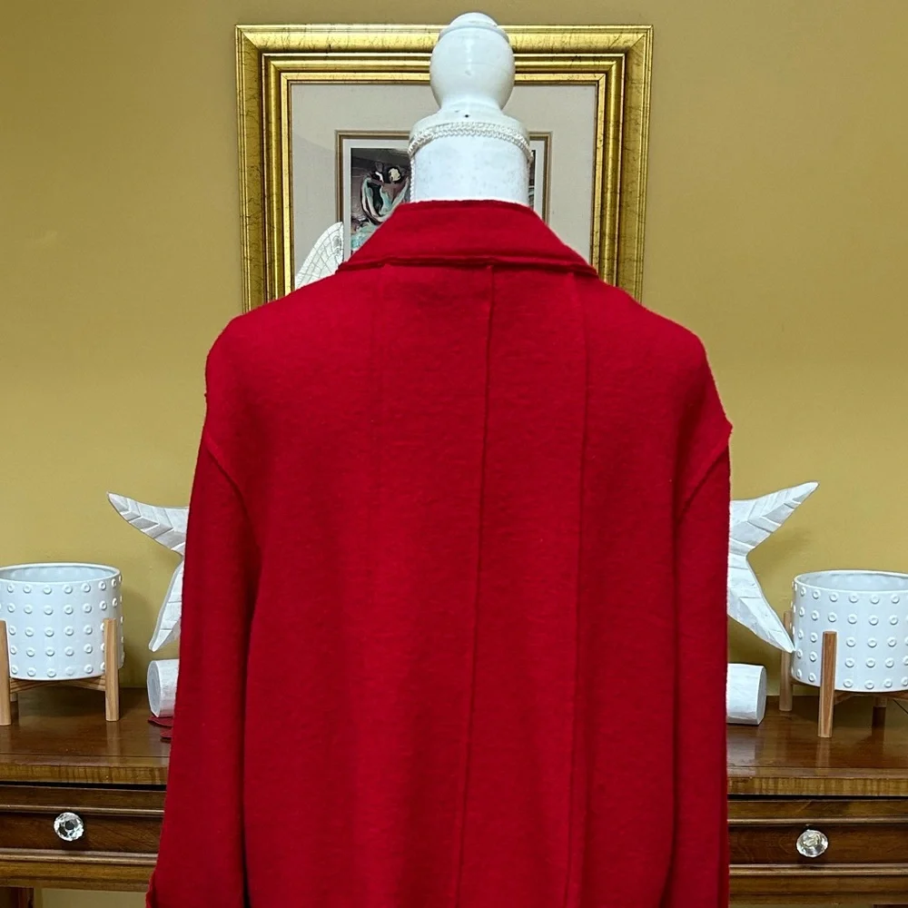 Coldwater Creek Women’s Vintage Artsy Wool Blend Red Holiday Jacket Coat Size 1X - Picture 10 of 15